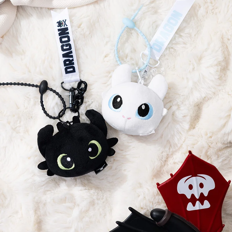 How to Train Your Dragon Toothless & Light Fury Plush Keychain , Cute Stuffed Doll Keyring, Universal Studios Cartoon Bag Charm