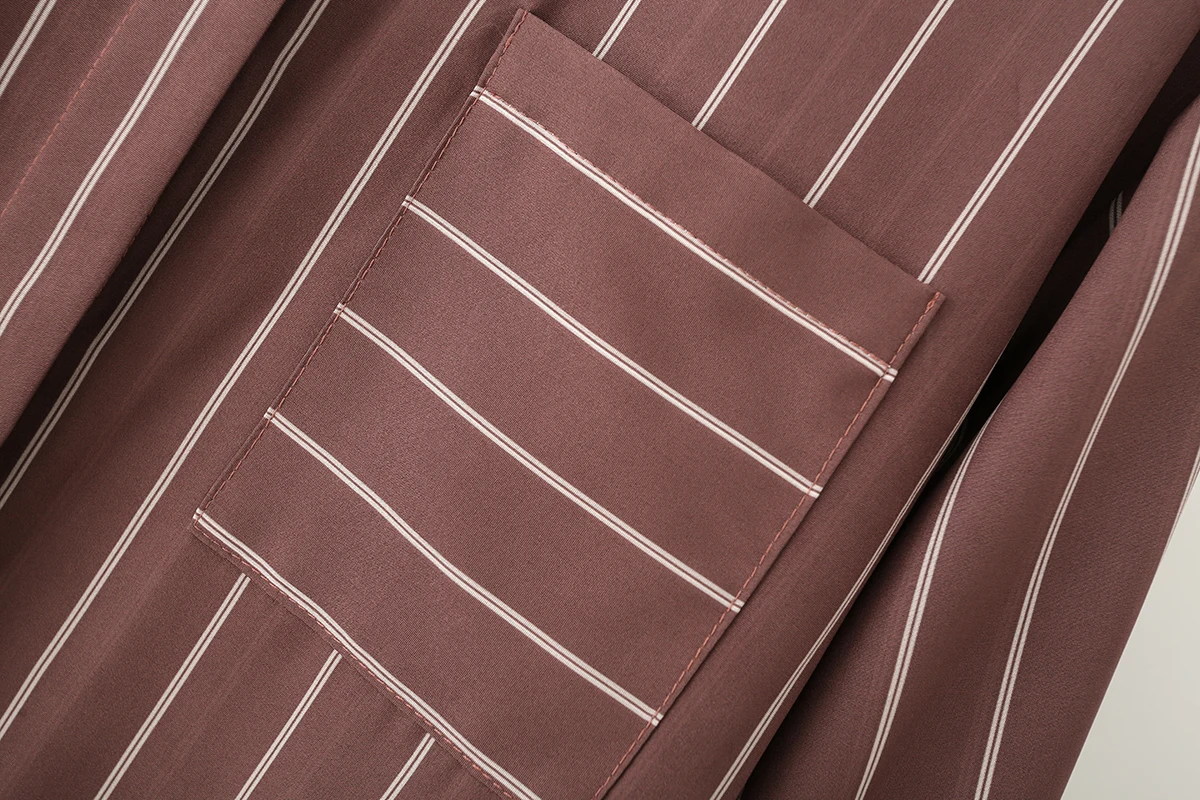 Damskie koszule w paski z długim rękawem, zapinane na guziki, luźne bluzki z kołnierzykiem, codzienne bluzki