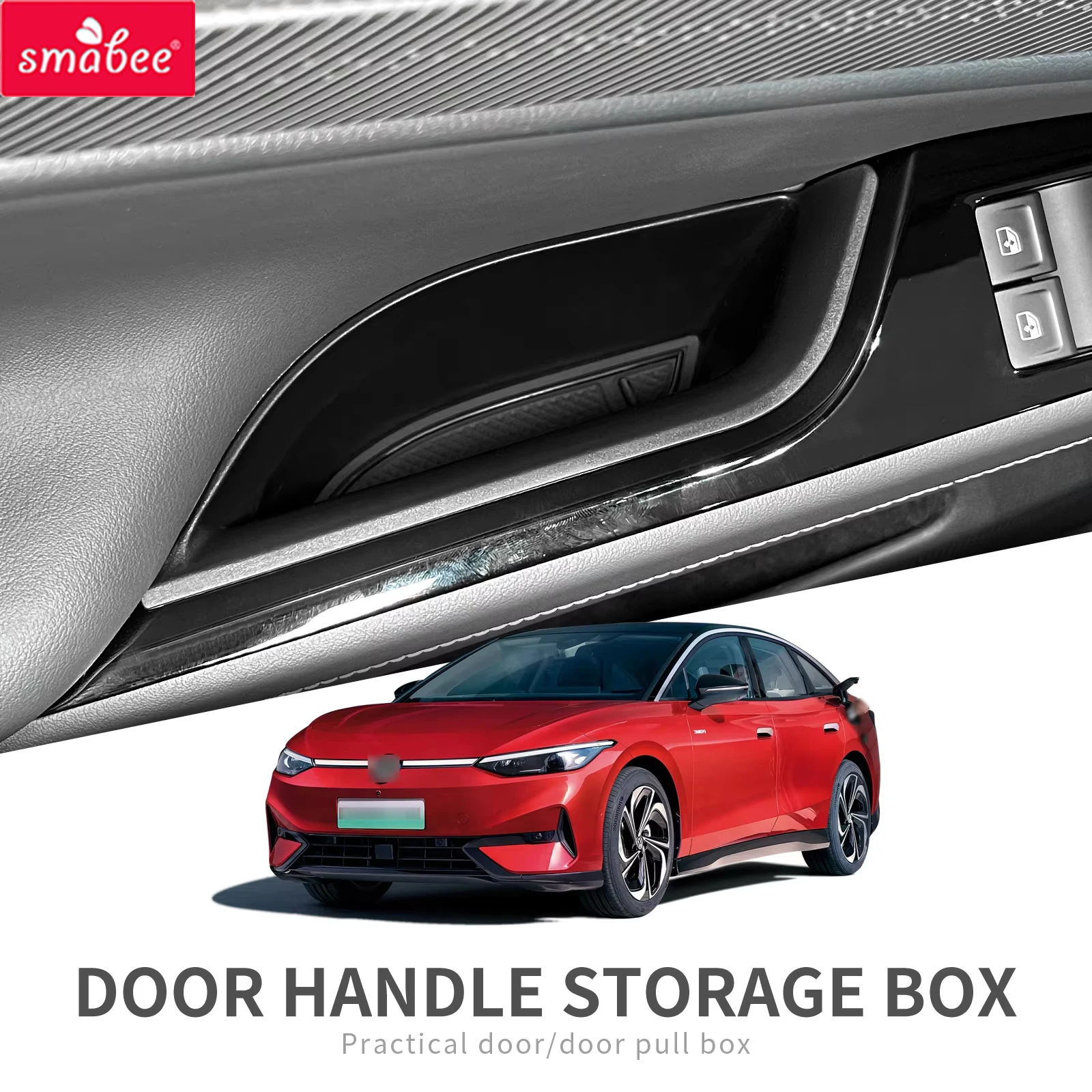 Smabee für Volkswagen VW ID.7 ID7 ID 7 Türgriff-Aufbewahrungsbox Türarmlehnenhalter Organizer Auto-Zubehör Ordnungssystem
