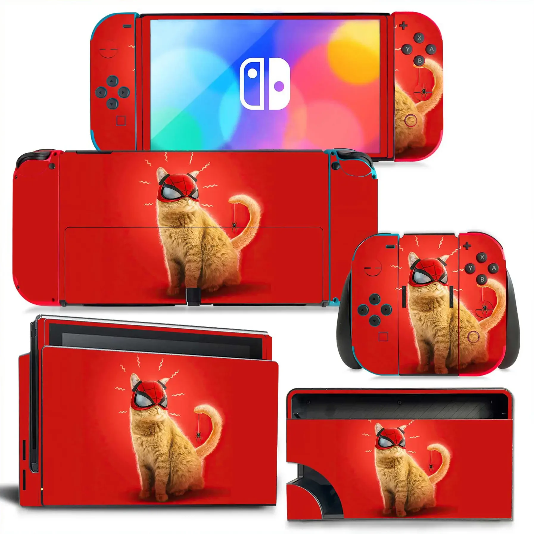 

Аниме мультфильм Веном Обложка Наклейка для Nintendo переключатель OLED консоль Joy-con контроллер док кожа винил