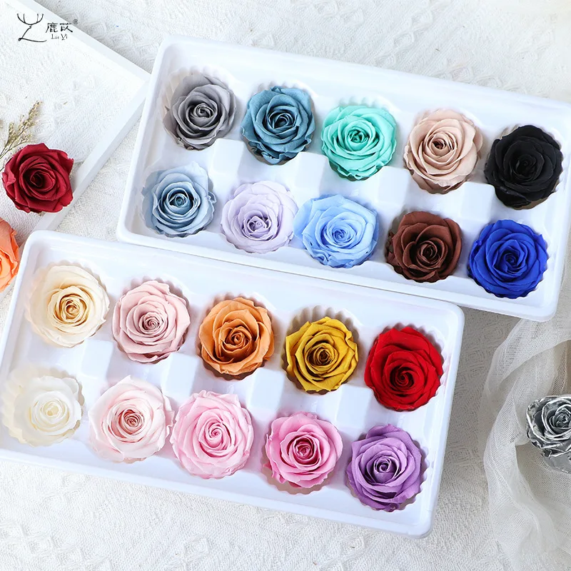 10Pcs/Box B Grade Eternal Moisturizing Roses Flowers Wedding Party Decoration Diy Flowers Valentine'S Day Mother'S Day Gift