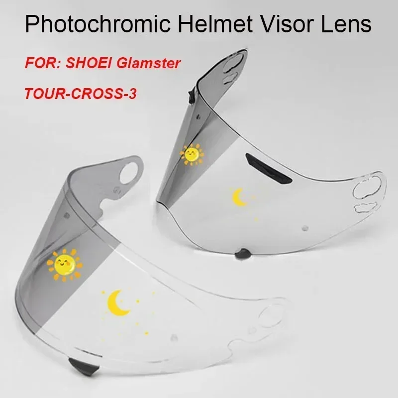 Helmet Photochromic Visor Lens for SHOEI Glamster CPB-1V TOUR CROSS3 Capacete Autochromic Lens Shield Cascos Para Moto