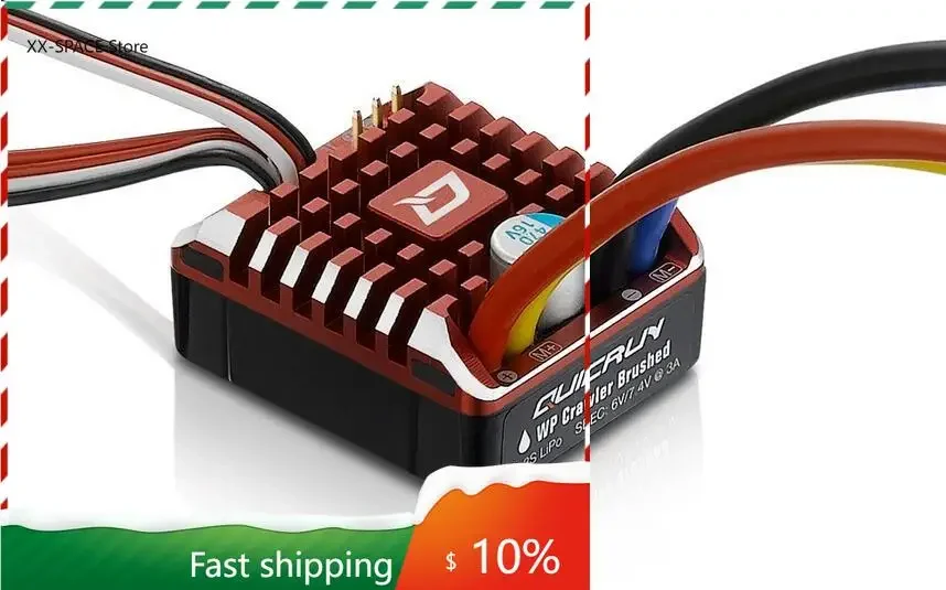 

Hobbywing QuicRun 1:10 1/8 WP Crawler Brush Brushed 80A 1080 Electronic Speed Controller Waterproof ESC With Program box LED BEC