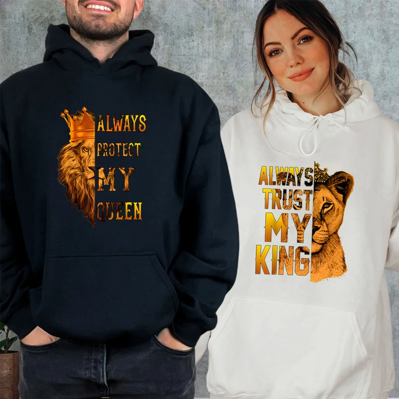 2024 Autumn Couple Matching Lion Tiger Hoodies 