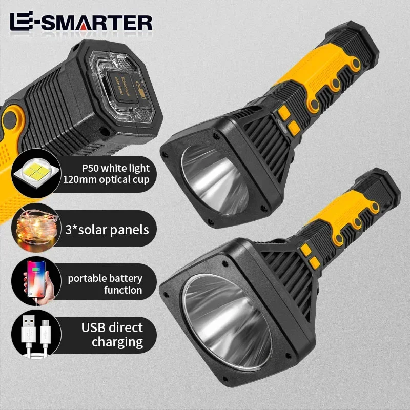 Super Large Powerful Flashlight Buit-in 18650*4 Battery LED Torch Tactical Flashlights Hunting Camping Lantern