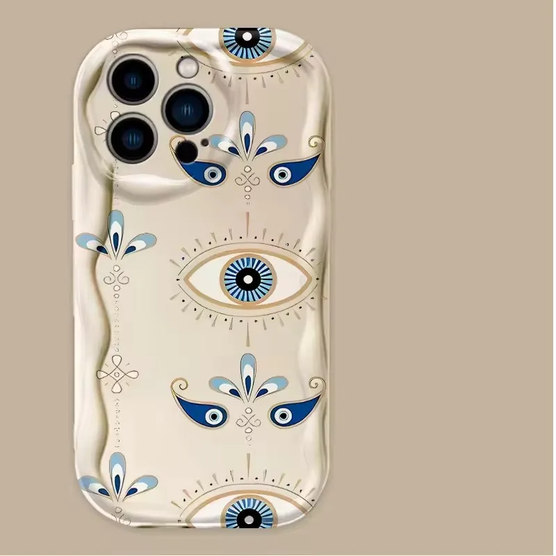 Wavy Edge TPU Phone Case For iPhone 17 16 15 14 13 12 11 Pro Xs Max Mini 8 7 Plus XR Air 17e 16e Fashion Mystical Evil Eye Cover view 4