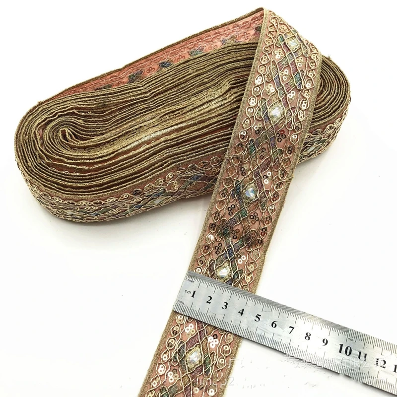 1 Yards Ethnic Style Retro Embroidery Flower Ribbon Garment DIY Ribbon Lace Accessories