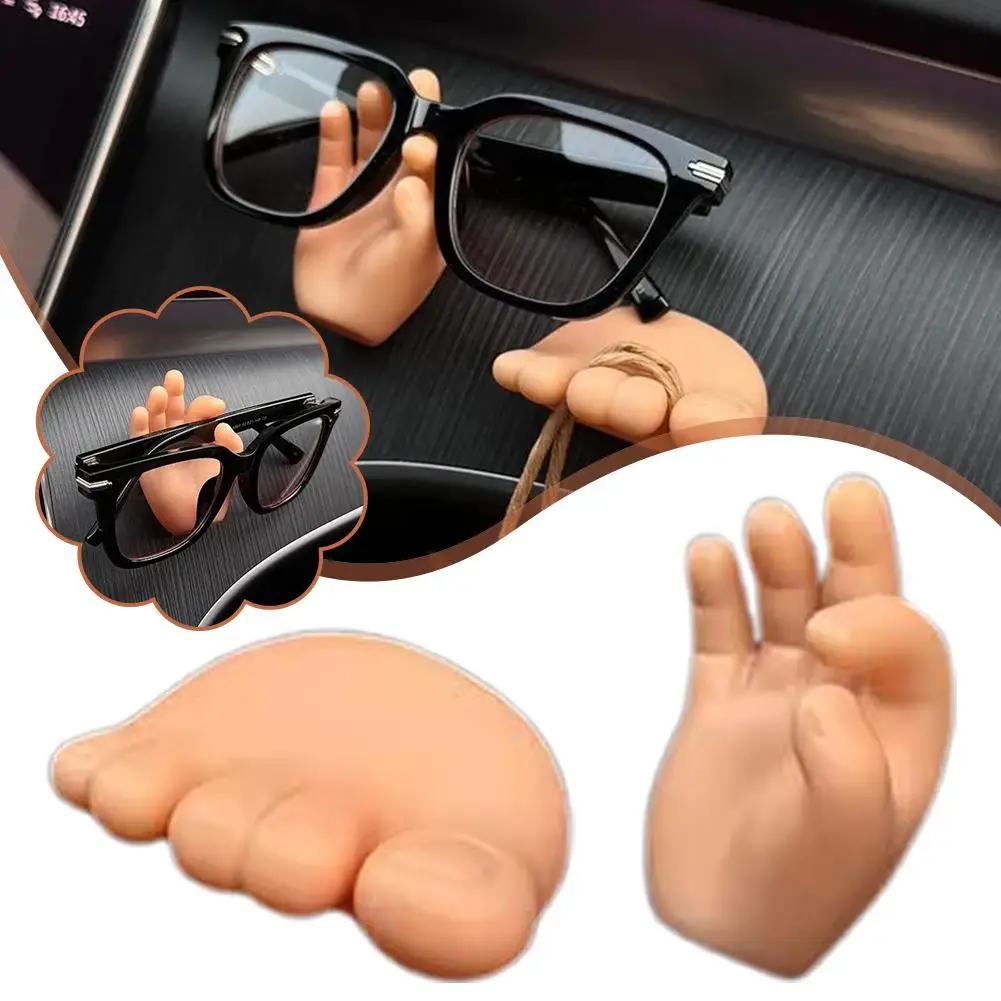 

Creative Hand Foot Shaped Dashboard Storage Holder Decorations Interior Cable Clip Organizer Charging Car Key Glasses C1B6