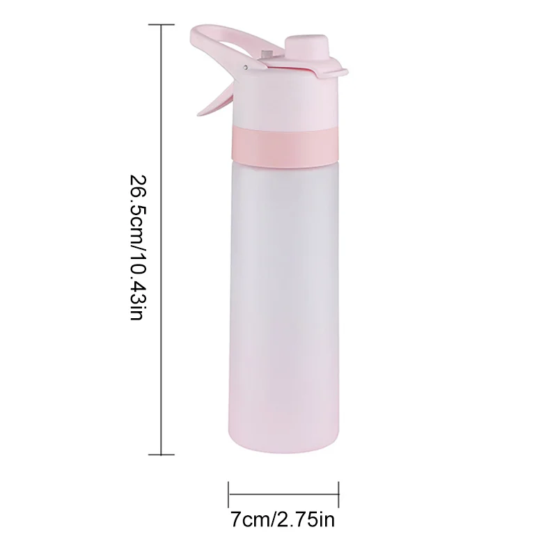 650ml Portable Water Bottle With Spray Mist Leakproof Drinking Bottle For Outdoor Sports Fitness Hiking Large Capacity Water Cup