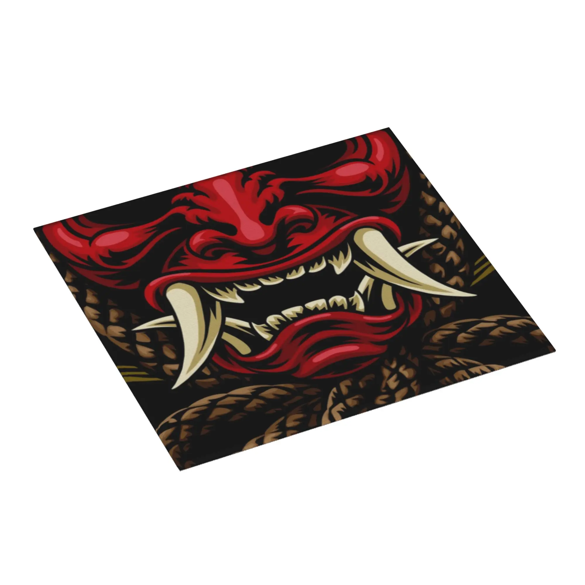 Oni Demon Non Slip Kitchen Counter Protector Mat Barware Tableware Japanese Samurai Ronin Bathroom Drying Mat For Kitchen