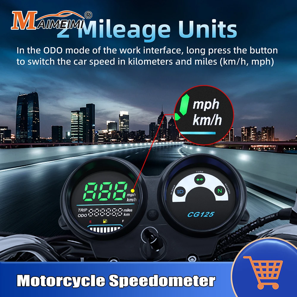 

LED Digital Motorcycle Speedometer Dashboard For Honda CG125 2000-2008 Fan 125 Titan 125 2013 Brazil Odometer Fuel Level Gauge