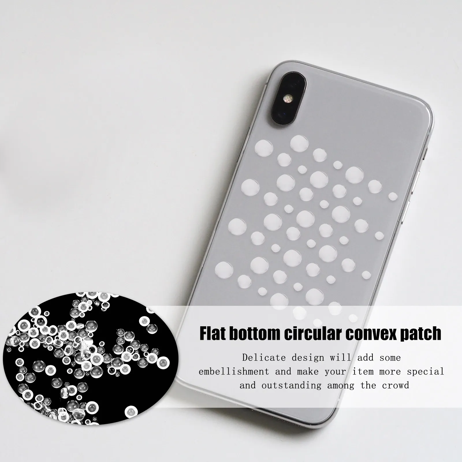 

350Pcs Flat Bottom Resin DIY Dew Shape Patches for DIY Card Decor Phone Case Manicure Craft Supplies Decoration
