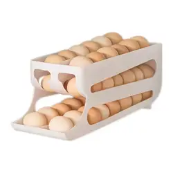 Automatic Rolling Egg Dispenser 3 Tiers Double-row Egg Dispenser Organizer Auto Rolling Fridge Egg Cartons For Kitchen accessory