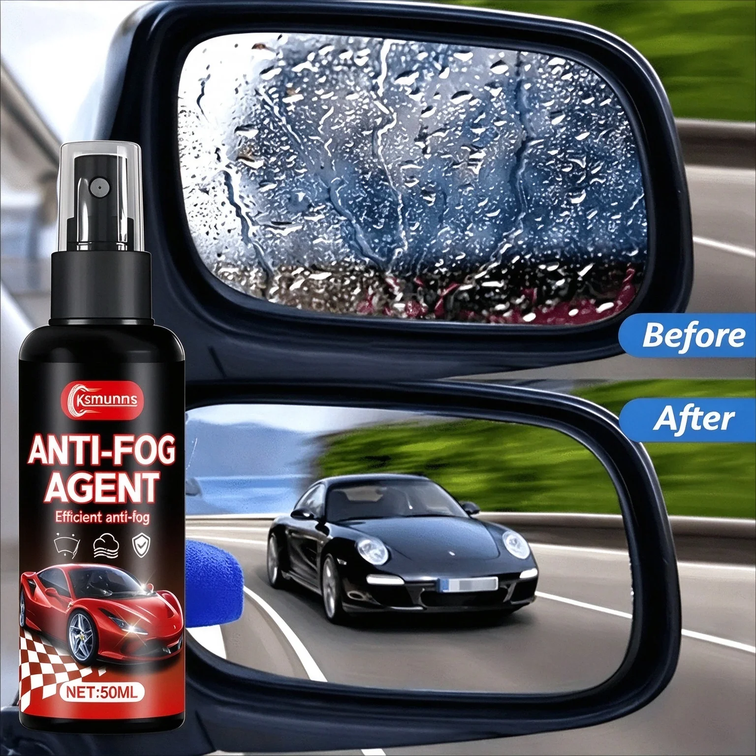NEW Fast-Acting Car Glass Waterproofing Agent, Nano Hydrophobic Anti-Rain Anti-Fog Coating, Efficient And Comprehensive