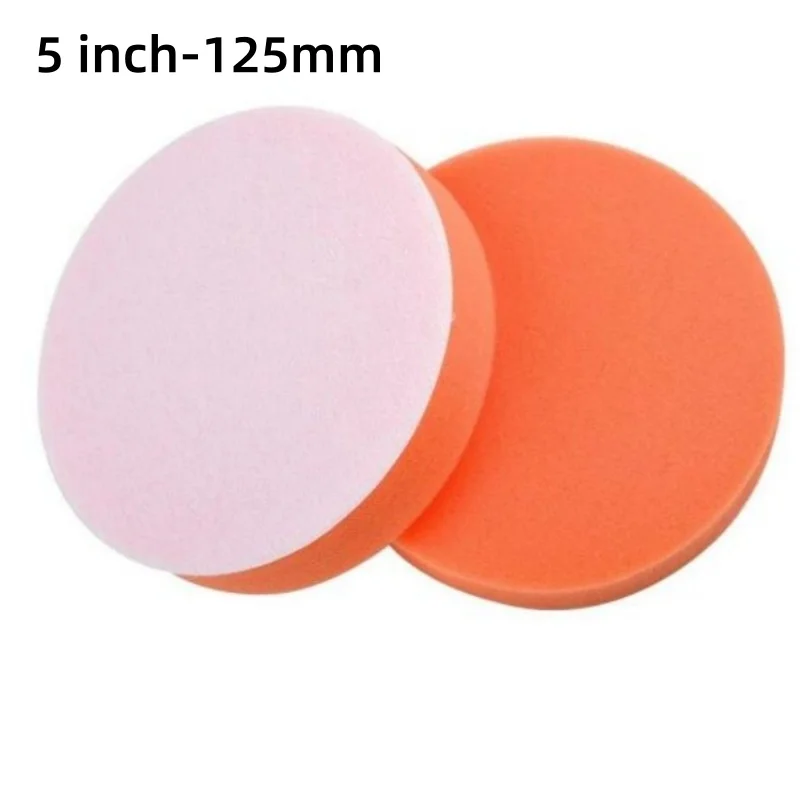 5 Stück 5/6 Zoll Auto-Polierpads Flache Schwamm-Wachspads Selbstklebende Schwammscheiben Auto-Pflege Zubehör – Detail 1