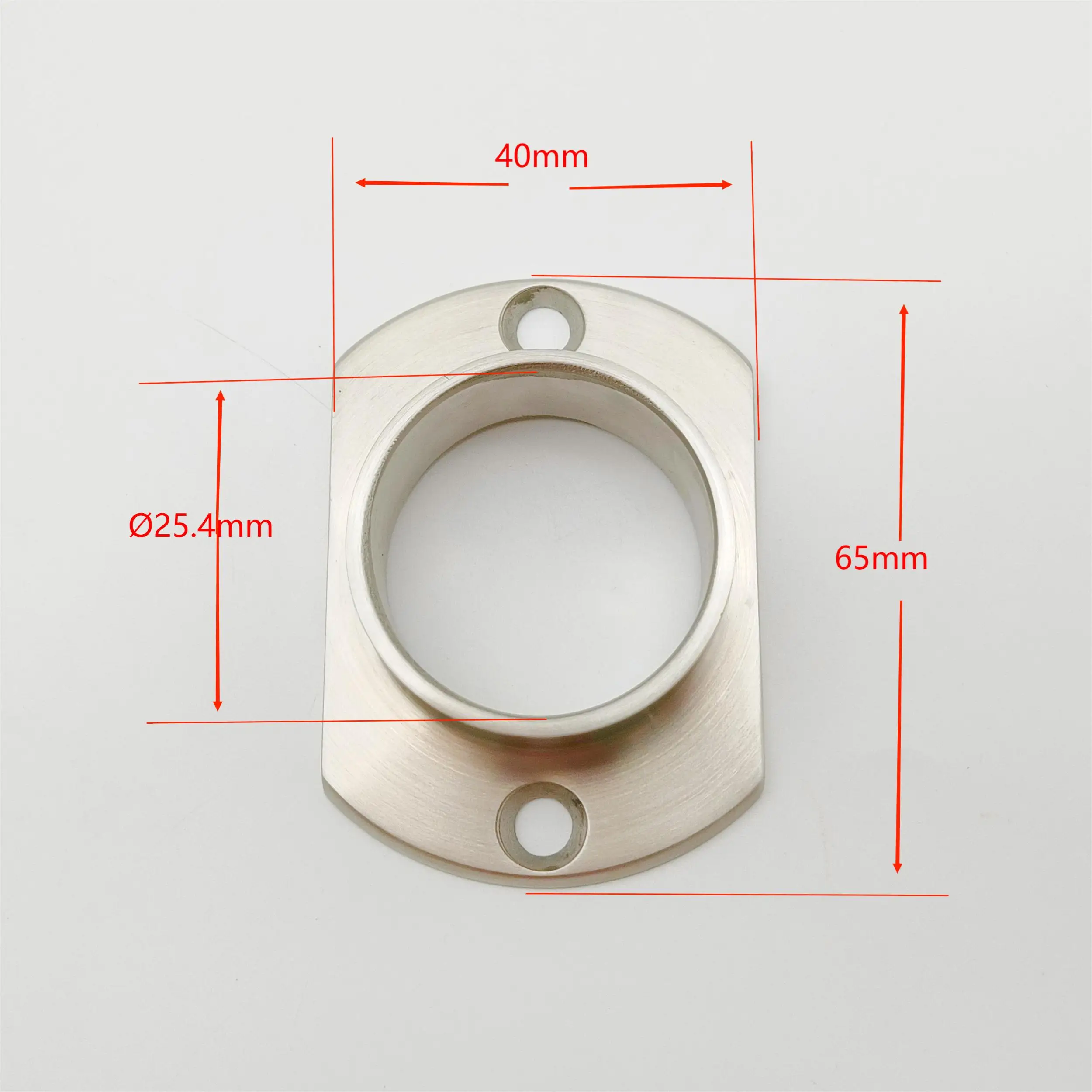 25.4mm Stainless Steel 316 Handrail Base Flange Satin Polished Floor Flange for Stair Baluster