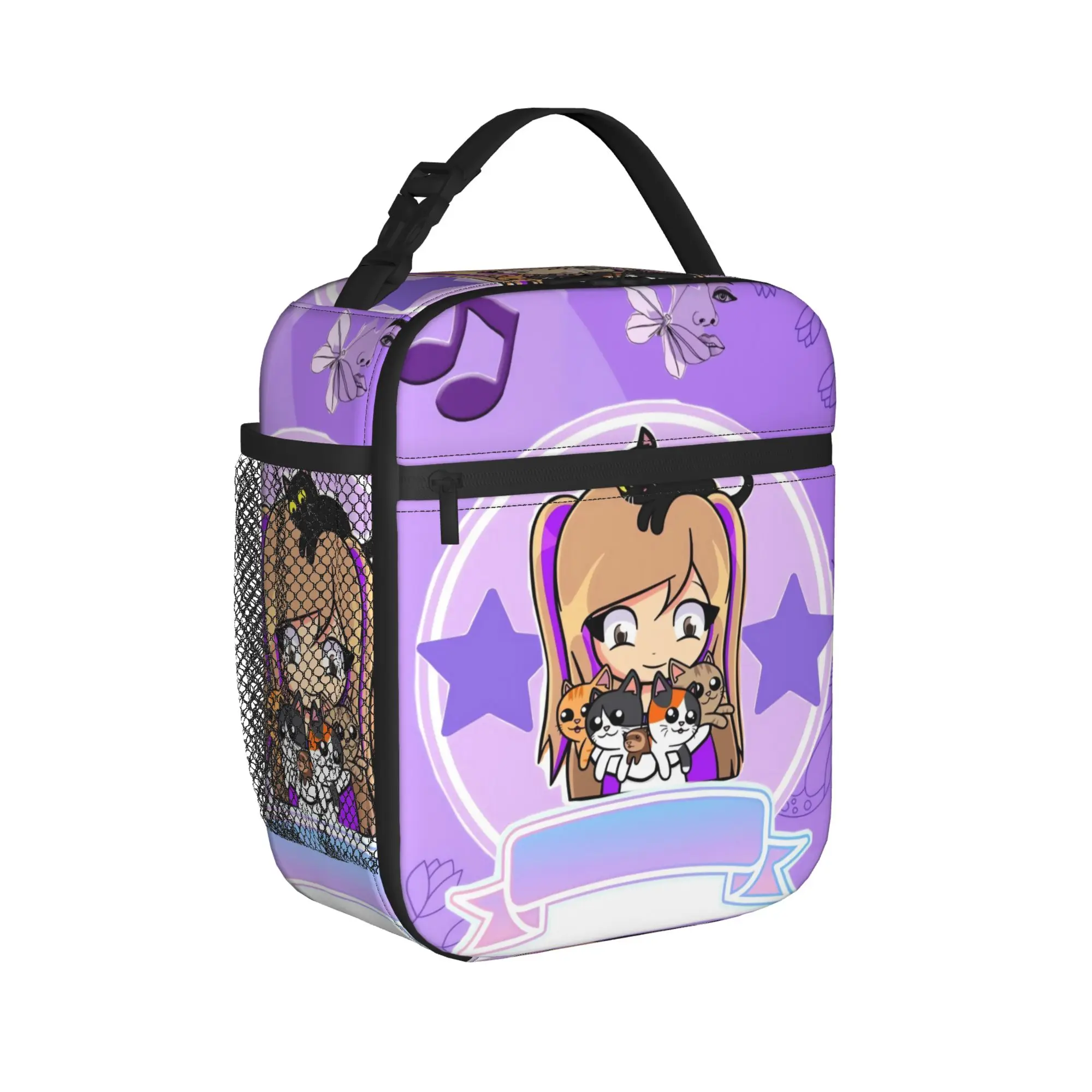 Violet Music Badge Lyna Vallejos Lunch Bag For Women  Custom Lunch Box Picnic Cooler Bag Portable Insulated Thermal Lunch Bags