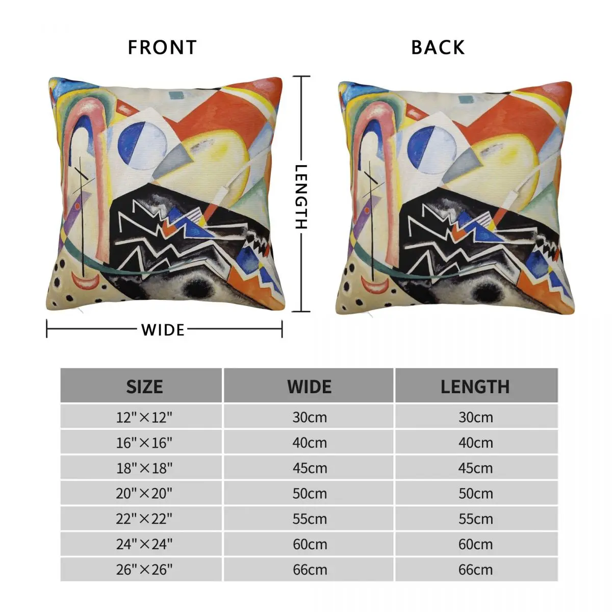 Wassily Kandinsky Bauhaus Square Pillowcase Polyester Linen Velvet Printed Zip Decor Throw Pillow Case Bed Cushion Cover