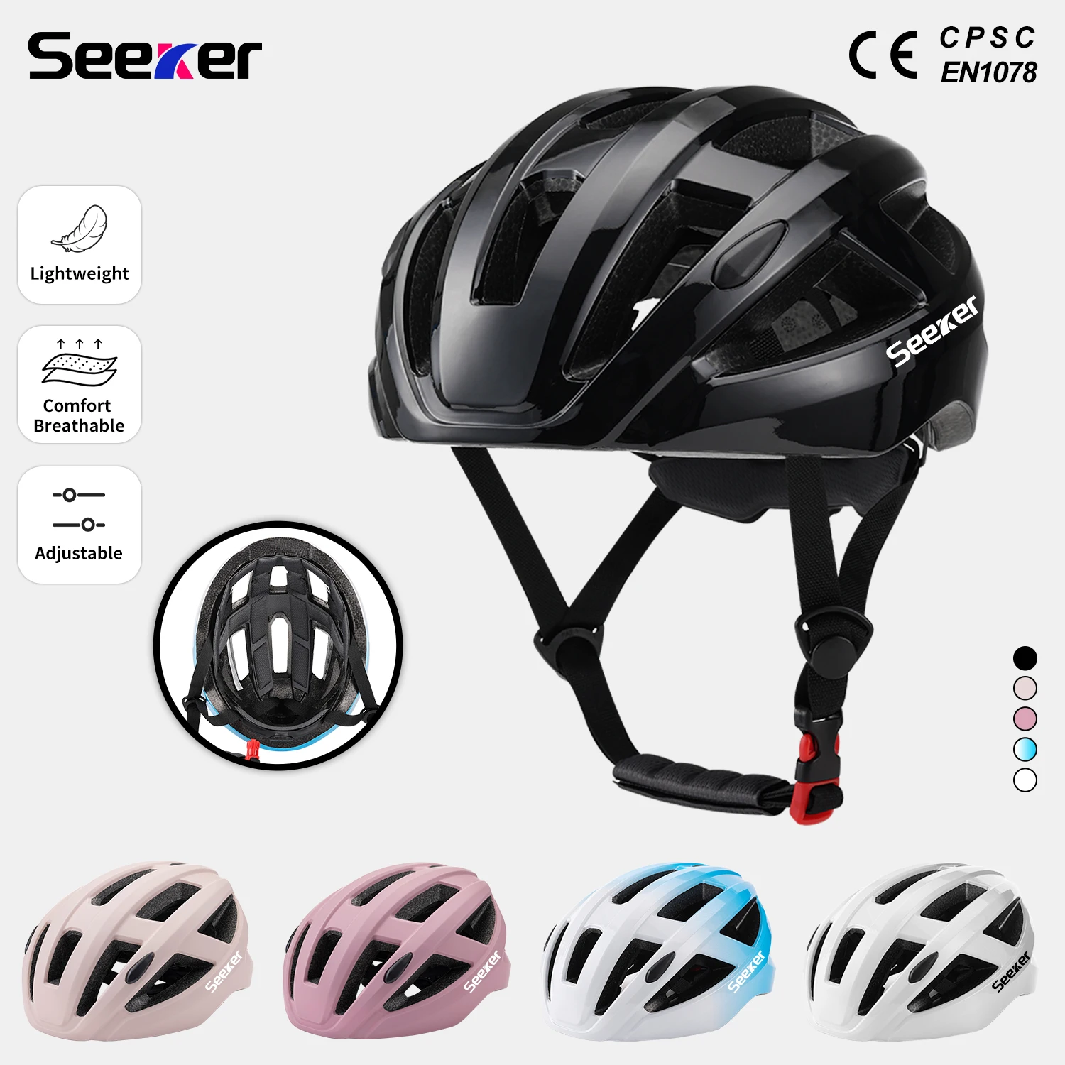 Seeker Bicycle Helmet Adult Men And Women Road Bicycle Hard Hat Outdoor Sports Cycling Half Helmet Adult Protective Helmet