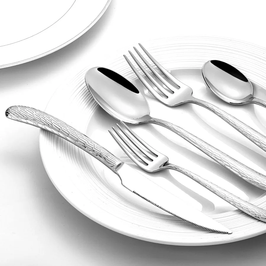 60 Piece Heavy Duty Stainless Steel Silverware Set for 12 Luxury Mirror Polish Cutlery Set Flatware Set for Formal Dining and E