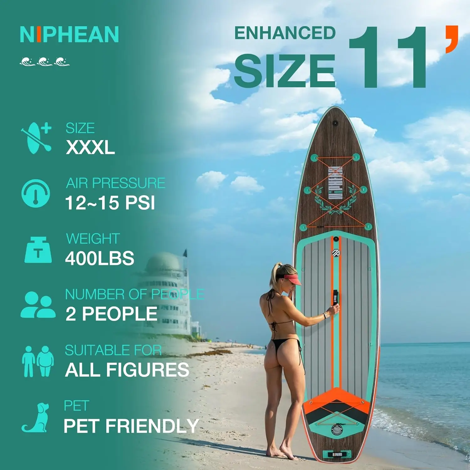 Balanced Wing Design and Durable SUP Accessories, 11’ Stable Inflatable Paddle Boards