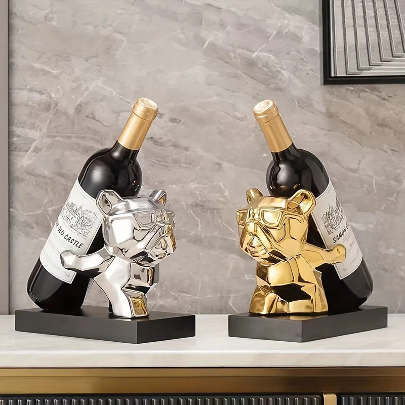 Animal Dog Wine Rack Statue Luxury High-end Living Room Home Decoration Dining Area TV Cabinet Wine