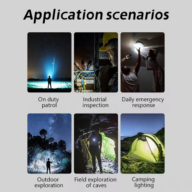 Super Bright LED Flashlight Portable USB Rechargeable Emergency Light Waterproof Mini Riding Camping Portable Flashlight