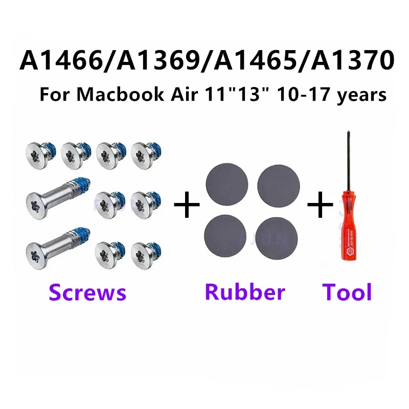 

New For Macbook Air 11" 13" A1369 A1370 A1465 A1466 Computer bottom shell back cover Bottom Case Rubber Feet + Screw + Tool