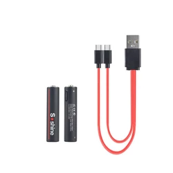 2PCS 1.5V AAA rechargeable battery 600mWh USB rechargeable lithium battery with TYPE-C cable for fast charging