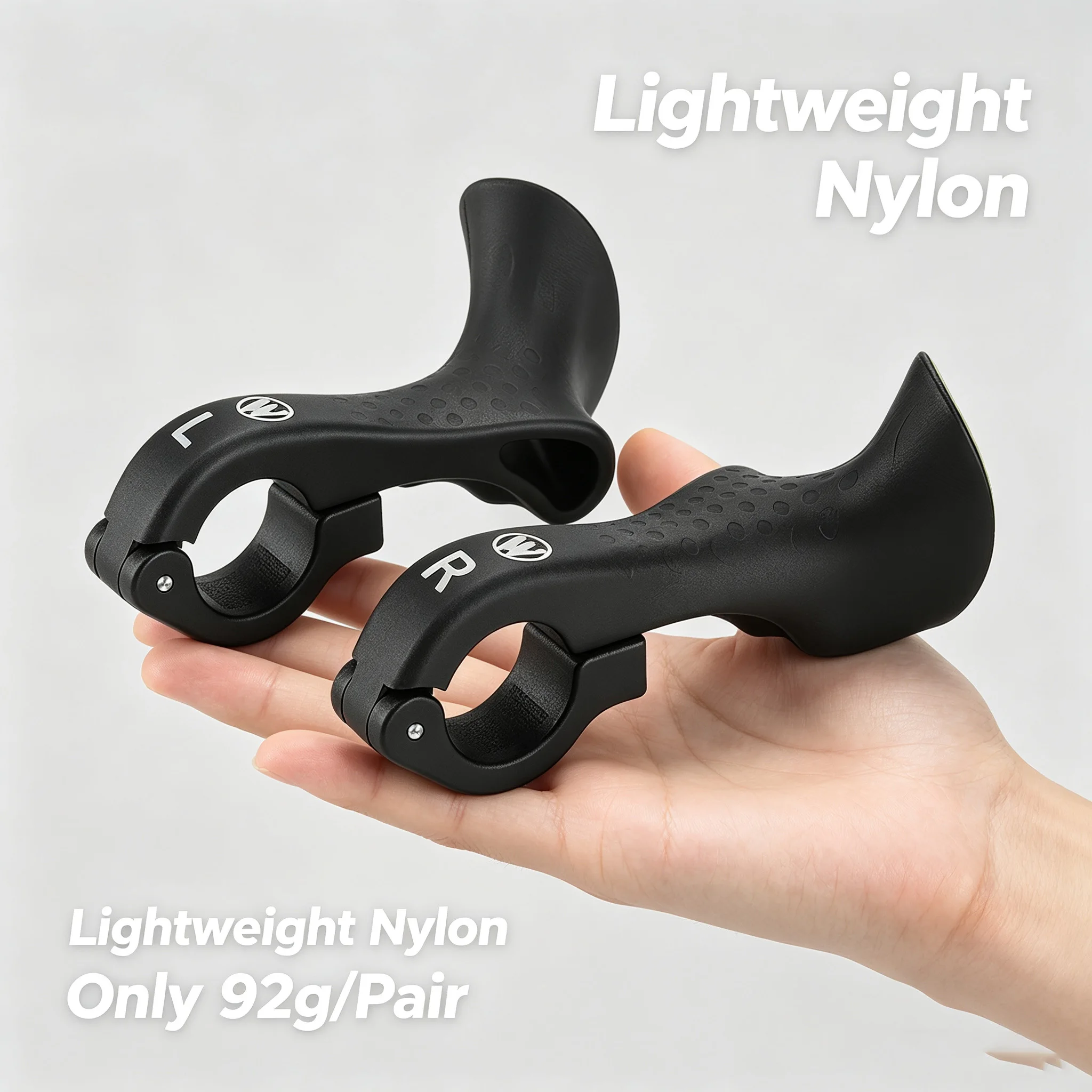 Lightweight Nylon Mountain Bike Bar Ends 22.2mm Ergonomic Handlebar Auxiliary Hand Grips Durable Anti-slip Bicycle Rest Bar