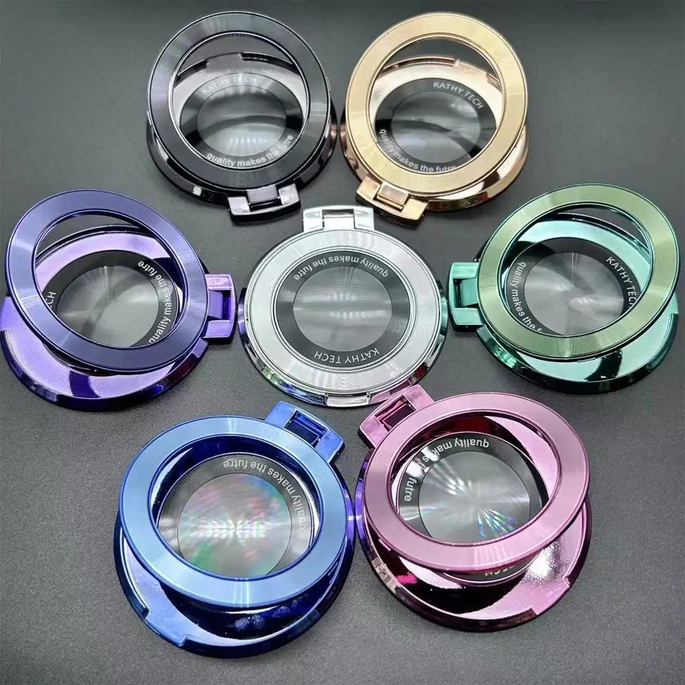 Doppelring-Handyhalter mit Ständer, Glitzer, faltbarer Handyring-Griff, ultradünner ABS-Fingerring-Ständer, universeller, mehrwinkeliger Tischständer – Detail 22