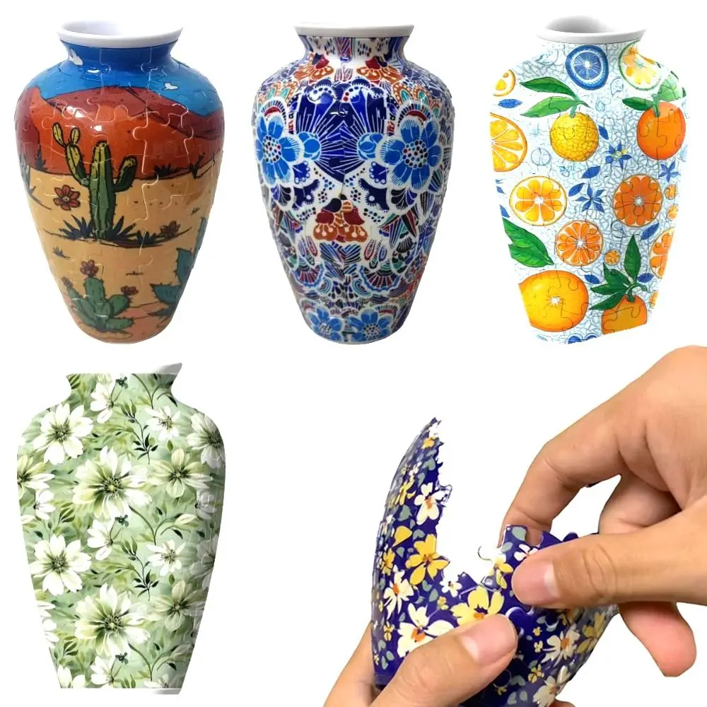 

Creative 3D Puzzle Vase Waterproof Artistic Flower Arrangement Vase Building Block DIY Flower Vase Jigsaw for Children/Adults