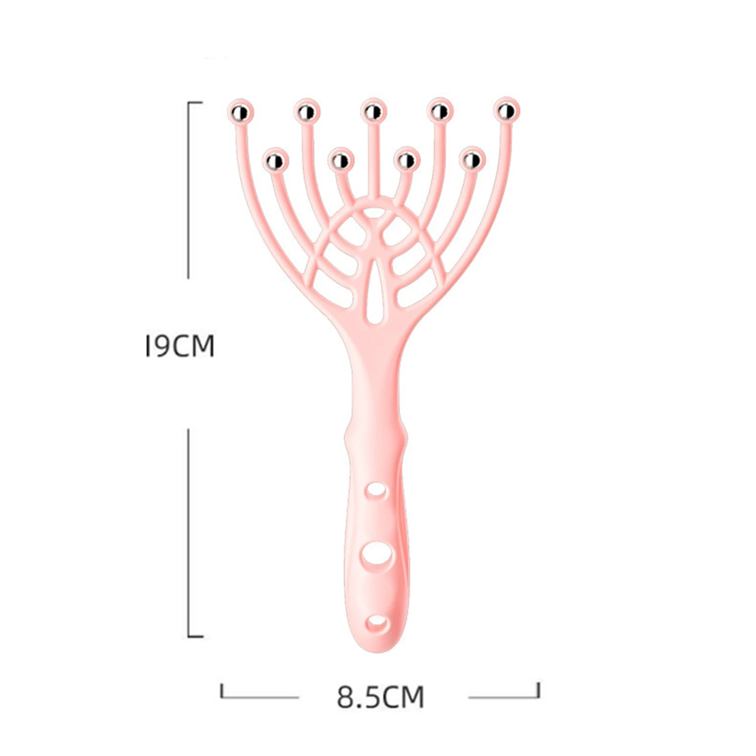 Masajeador de cabeza rosa para cuero cabelludo, herramienta de relajación portátil con bola de acero, 5/9 garras, para el cuidado de la salud