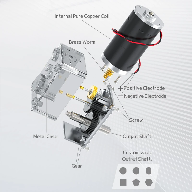 5840-31ZY Worm Gear DC Gear Motor 12v24v 7RPM-470RPM Adjustable Speed Reverse Self-Locking High Torque Double Shaft Gear Motor