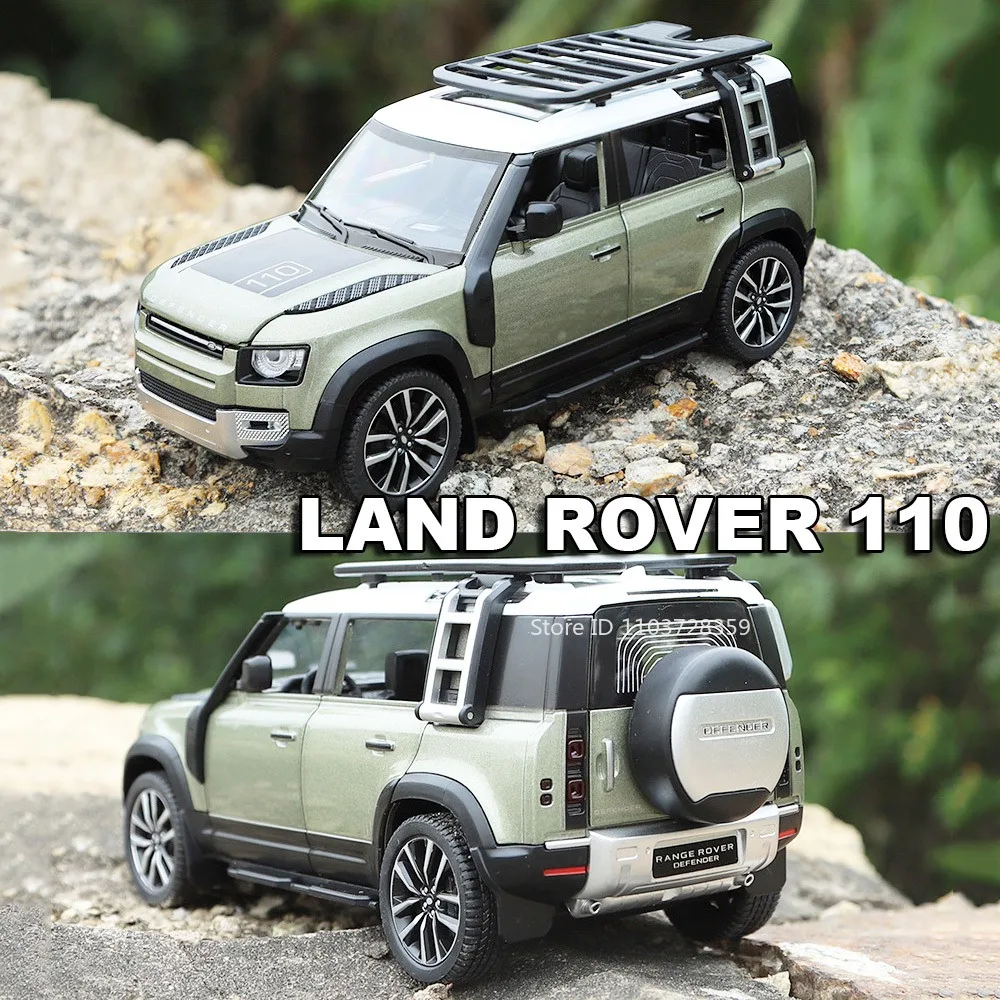 1:24 Rover Defender 110 FJ Cruiser modèle jouet voitures alliage moulé sous pression véhicules tout-terrain portes ouvert son lumière retirer enfants cadeaux