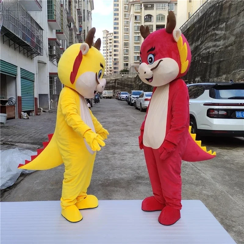 Huanglong boneca fantasia para desempenho, ano do dragão, desenhos animados personalizados, mascote do zodíaco, grande evento, ano novo