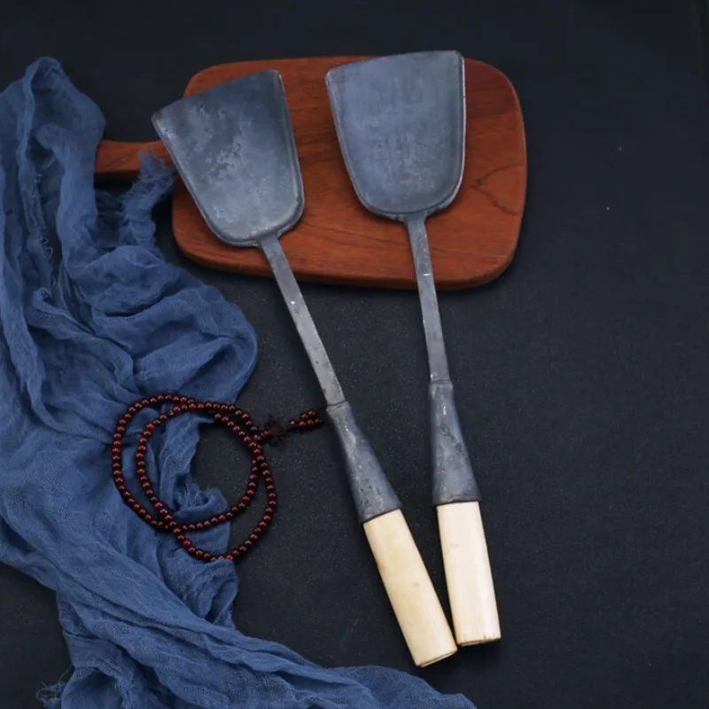 

Pot Shovel Integrated Forming Handmade Blacksmith Forging Household Cooking Spoon Shovel Wooden Handle Kitchenware