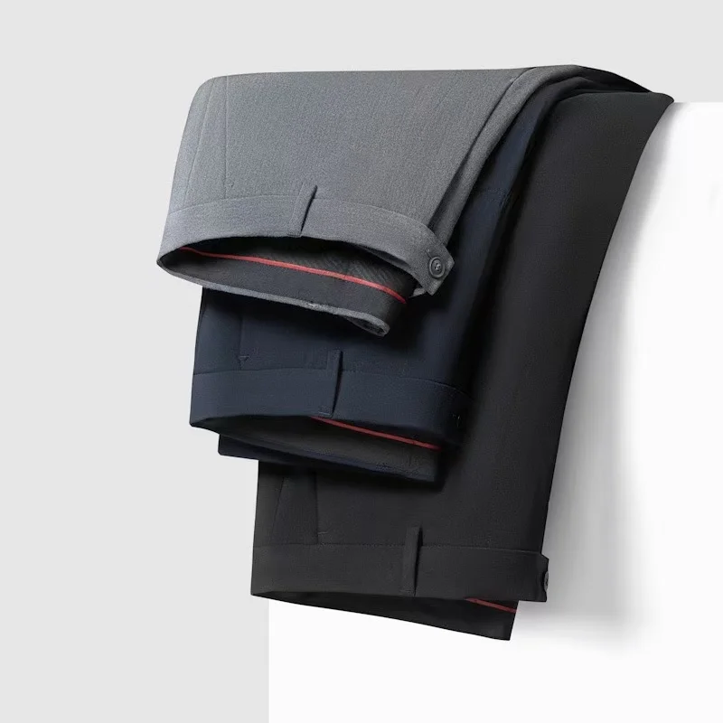 

Новые мужские повседневные брюки весна-лето 2025: прямые брюки-чинос с эластичным поясом, не требующие глажки, для бизнеса