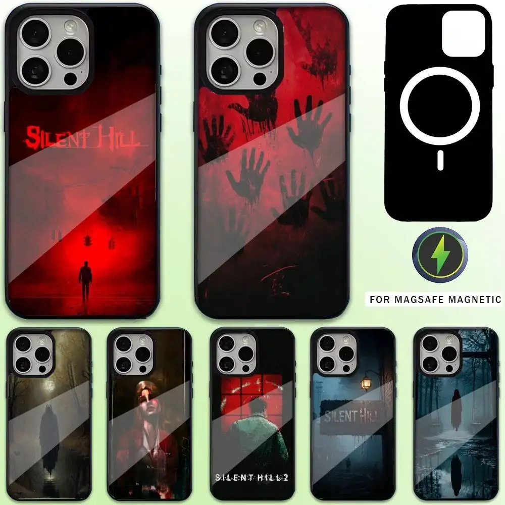 

S-Silent Horror Hill Game Phone Case For iPhone17,16,15,14,13,12,11 Plus,Pro Max Magnetic Magsafe Wireless Charging