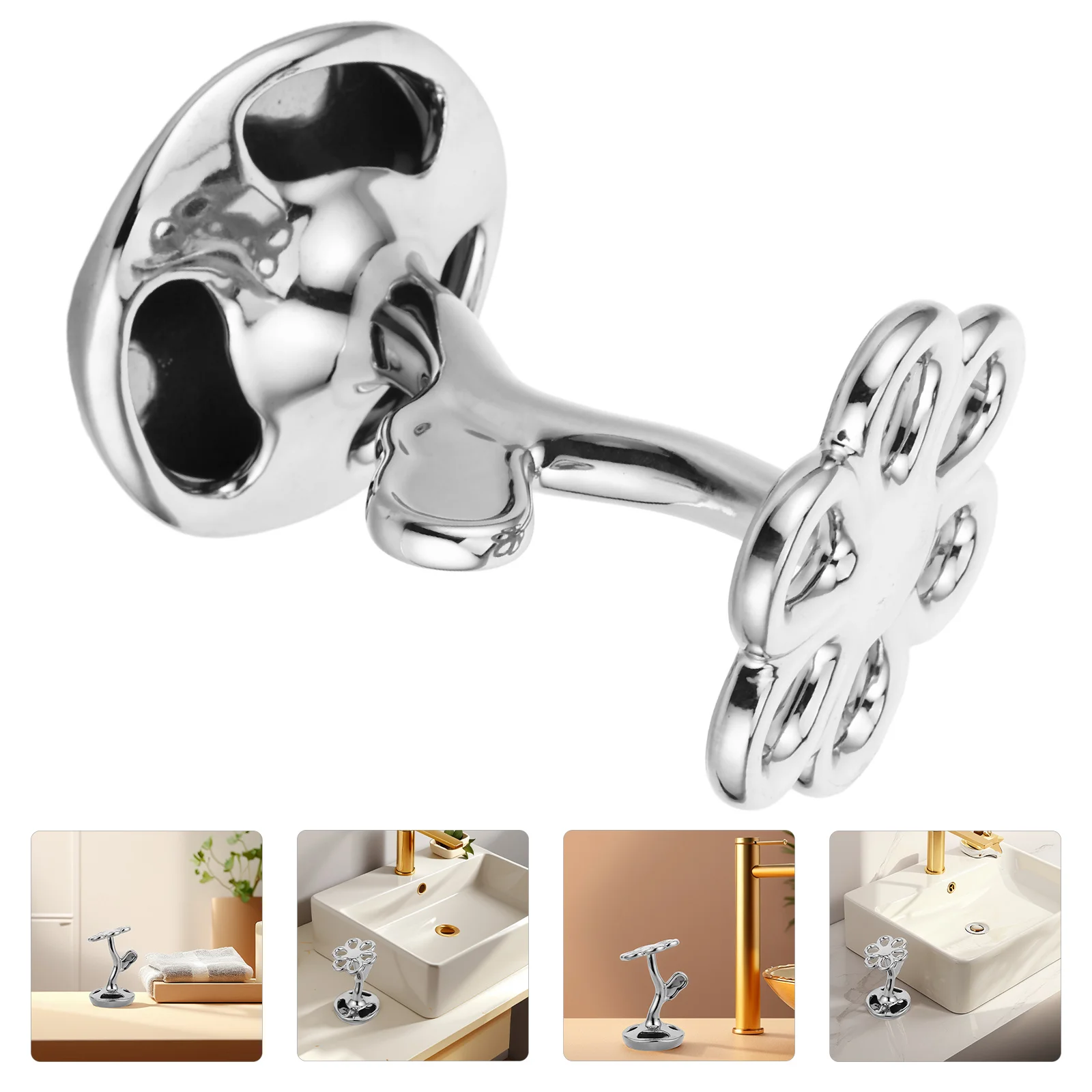 

Floral Ceramic Toothbrush Holder Makeup Brush Organizer Antislip Bathroom Vanity Countertop Accessory Storage Holder