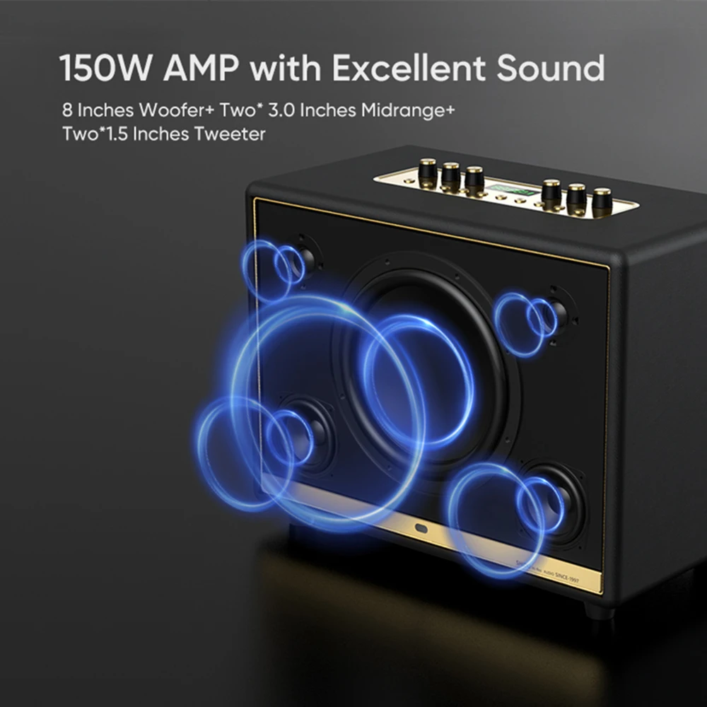 Party Portable Speaker Bluetooth 150W 10000mAh High Quality Battery with Wireless Mic Support Instrument Input ZW-T50 Speaker