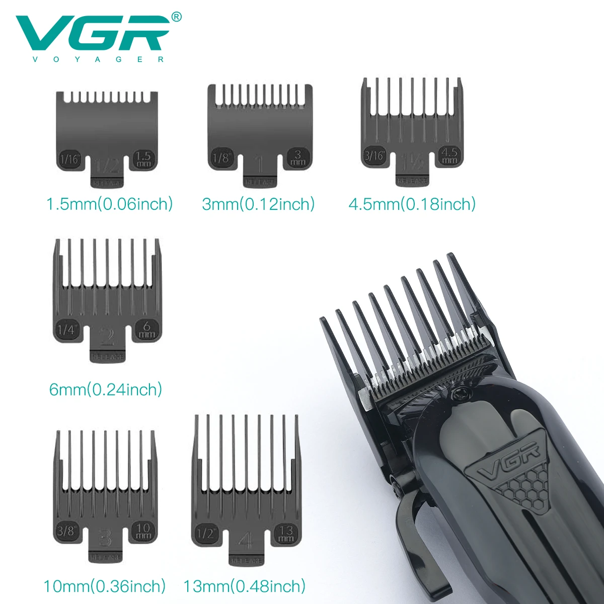 VGR Hair Clipper Professional Hair Cutting Machine Rechargeable Barber Hair Trimmer Cordless Haircut Clipper for Men V-282 V-982