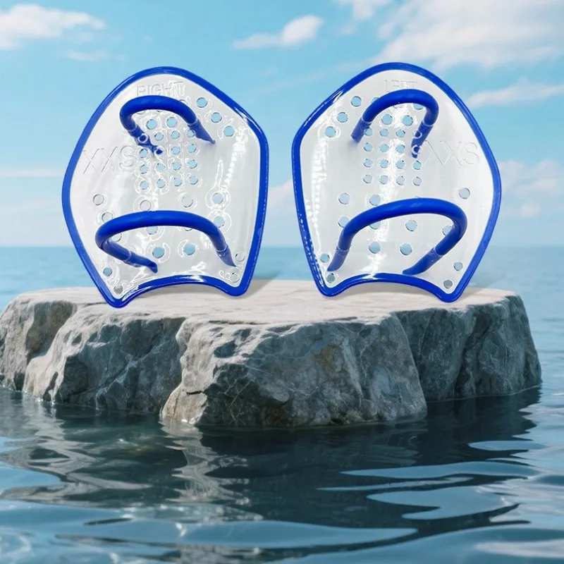 

2026 Freestyle Ax-style Paddle Waterproof Training Professional Transparent Silicone Hand Fins for Men and Women Adults