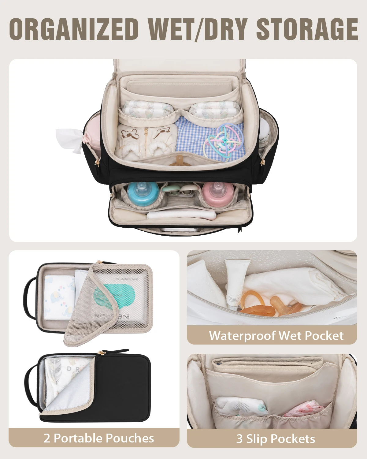 Baby Diaper Bag Backpack Water - огляд і ціна Backpack Diaper Bag