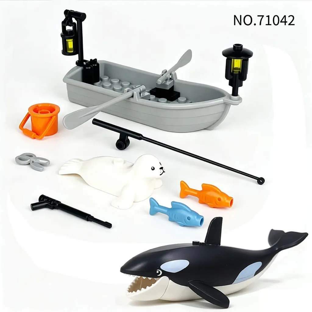 1 Set Neuer Fischerboote, Osprey Fischerboote, Kleinteile-Bausteine, Robben-Zubehör, Kinderspielzeug, Geburtstagsgeschenke.