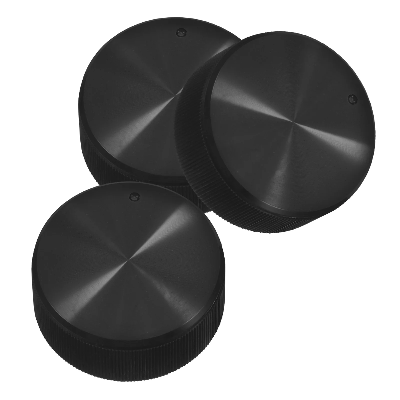3pcs Potentiometer Cap Plastic Striped Shaft Volume Control Rotary Replacement For Audio Amplifier Mixer Console Black Universal