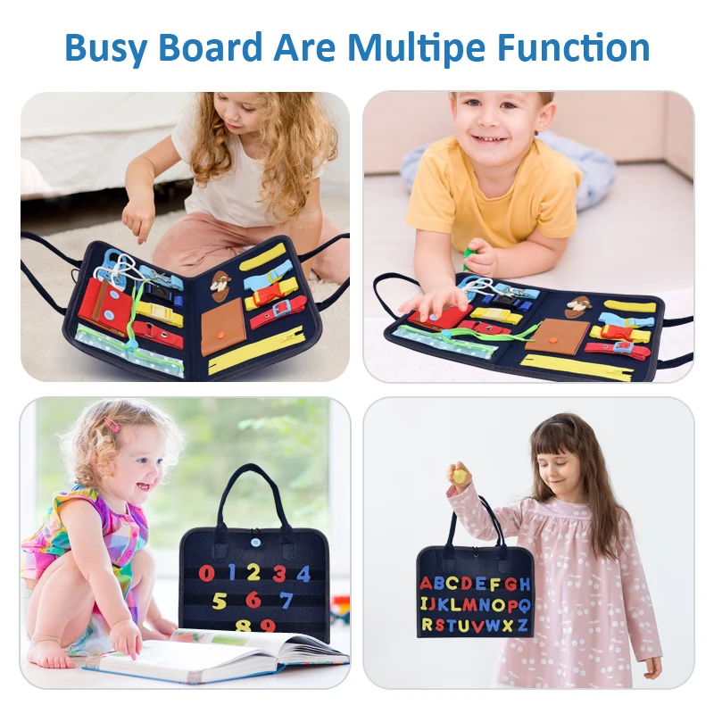 Montessoris สมองปริศนาเกมของเล่นสำหรับเด็กของขวัญเด็กการฝึกอบรม Sensory การศึกษา Board Ntelligence Development กระเป๋าถือ