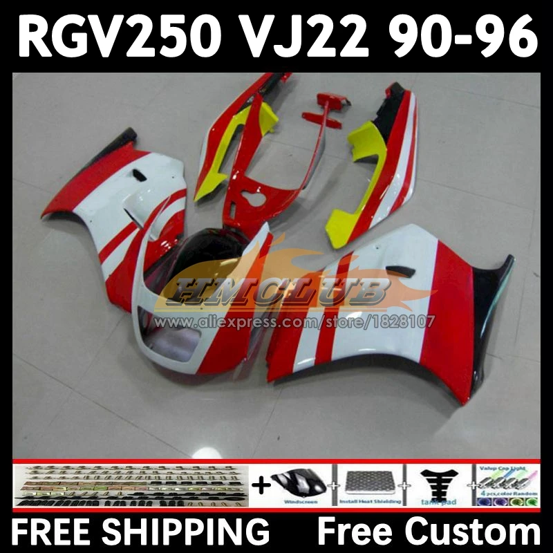 RGV250 For SUZUKI white red VJ22 1990 1991 1992 1993 1994 1995 1996 19No.19 RGV-250 VJ 22 RGV 250 90 91 92 93 94 95 96 Fairing