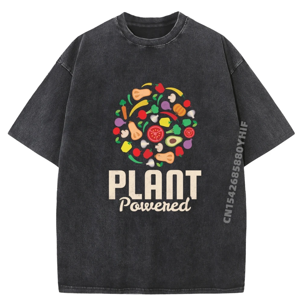 

Plant Powered Vegan Brand Clothing Mens New Shirts And T-Shirts Cool Fashionable and Trendy Washed Shirt