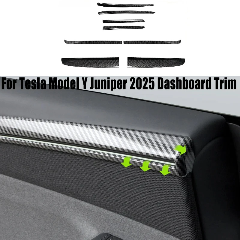 

Для Tesla Model Y Juniper 2025, отделка приборной панели, наклейка на панель центральной консоли, крышка из углеродного волокна, украшение из АБС-пластика, автомобильные аксессуары
